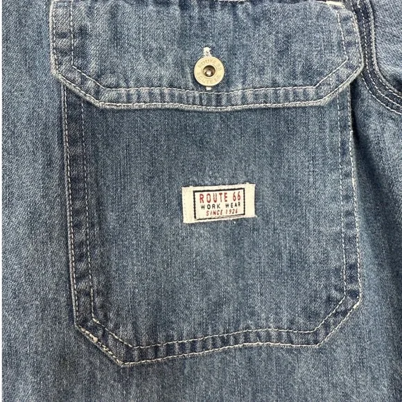 Vintage Route 66 Hand Painted Horse Denim Shirt Women's M Blue Workwear Cotton - Picture 4 of 9